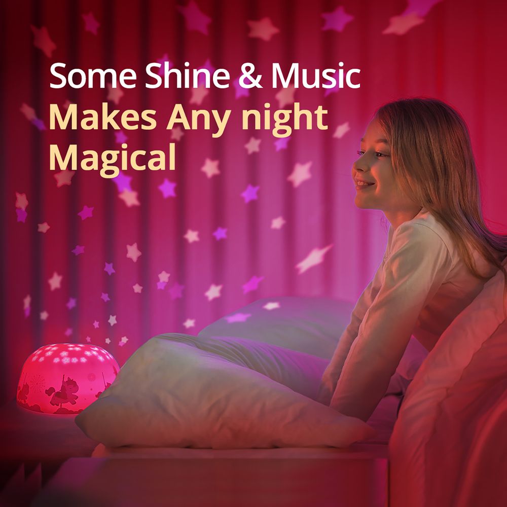 Cadeaux - Projecteur d'étoiles musicales - Carrousel rose - SOMESHINE