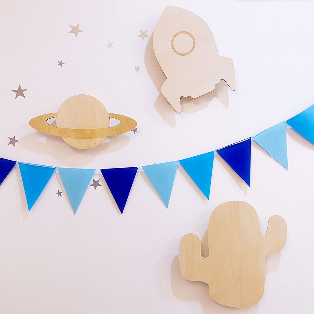 Other wall decoration - Wooden Silhouette Wall Light – Saturn - SOMESHINE