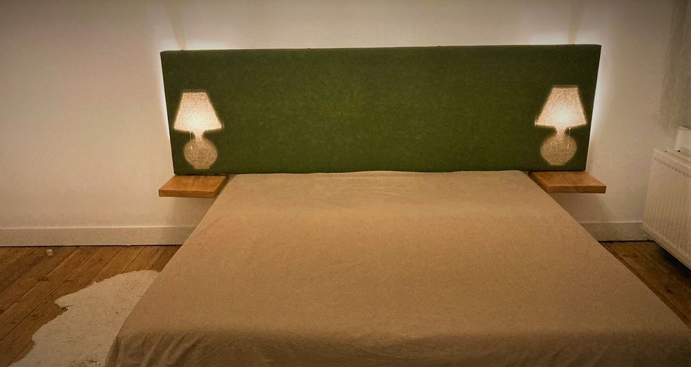 Other wall decoration - Built-in headboard, including bedside lamps and bedside tables - MATAPO