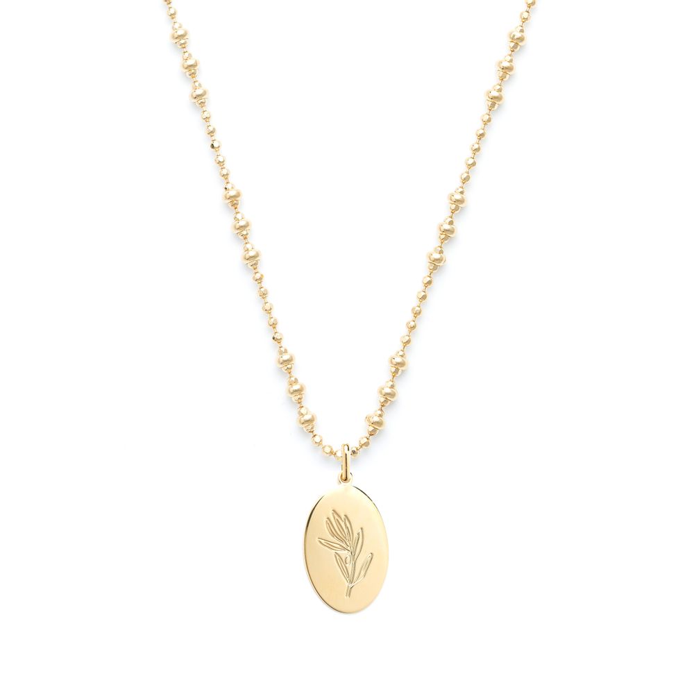 Bijoux - Collier médaillon herbier de Provence - JOUR DE MISTRAL