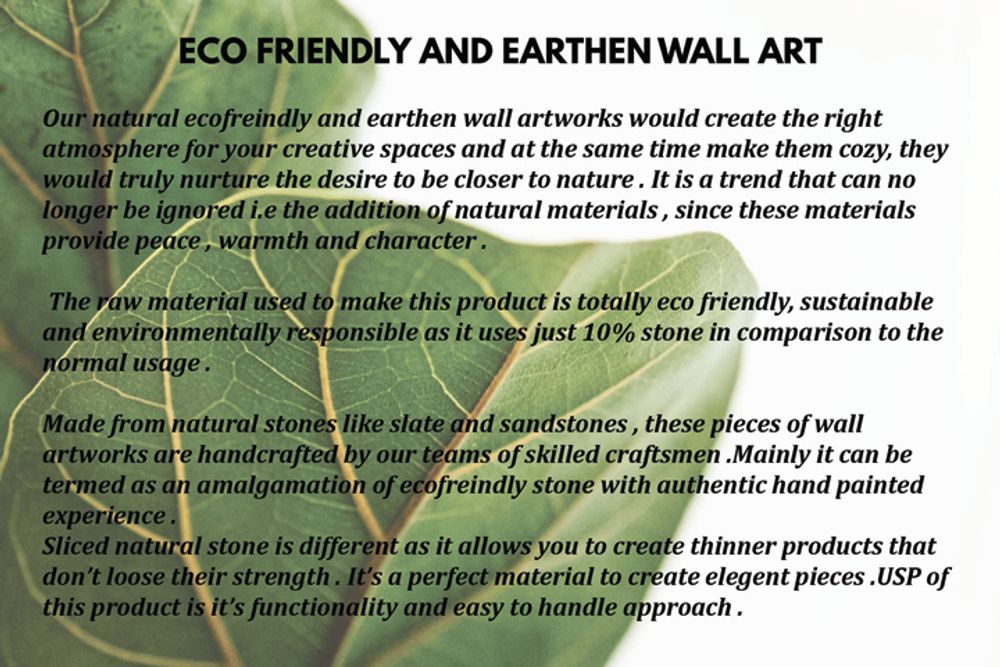 Other wall decoration - Earthen & Nature Inspired Wall Artworks. Subject: Hand Painted Leaves - VEN AESTHETIC CREATIONS