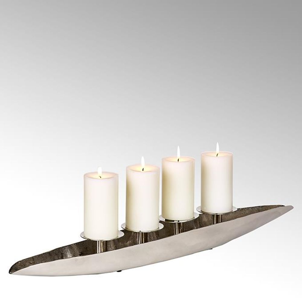 Guirlandes et boules de Noël - Couronne de table Canoo avec 4 bougeoirs - LAMBERT