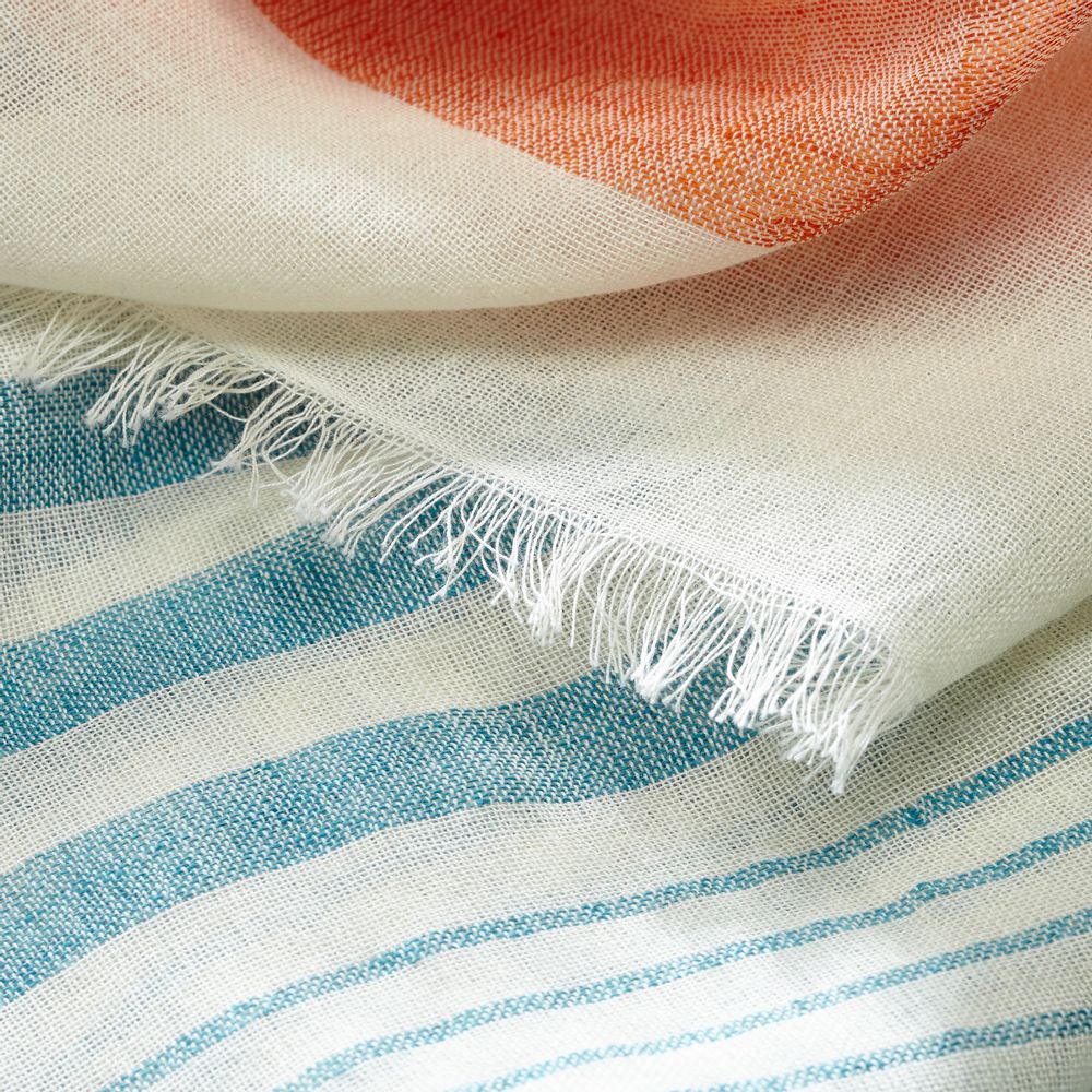 Scarves - FIGARI - MEN'S SCARF - STRIPED - LINEN - AV08 PARIS