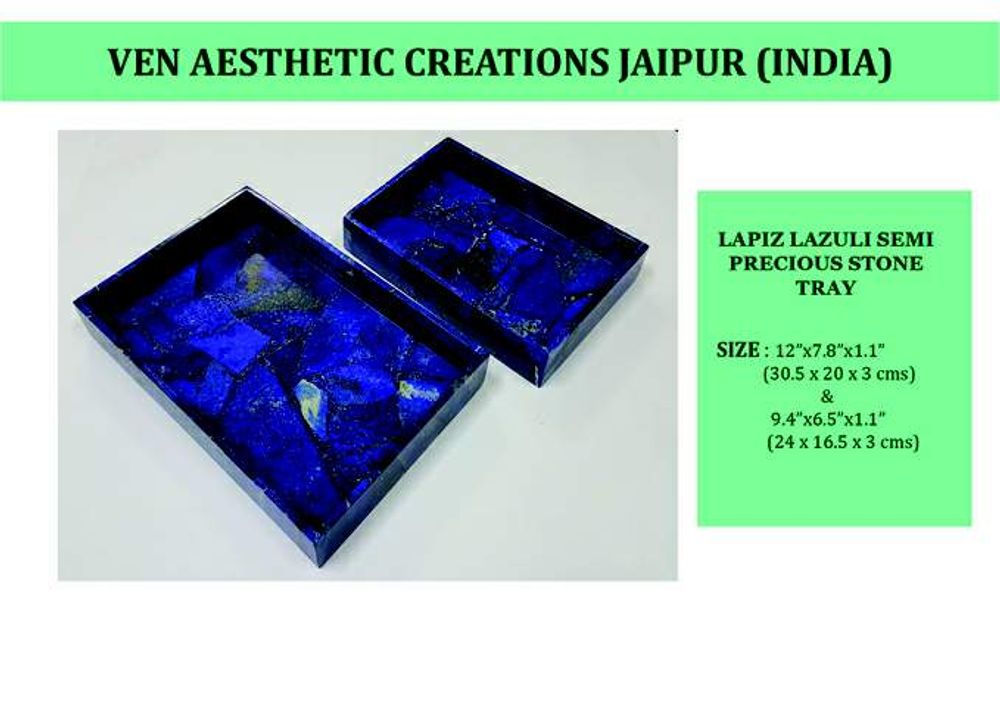 Plateaux - Lapiz-Lazuli Semi-Precious Stone Tray - VEN AESTHETIC CREATIONS