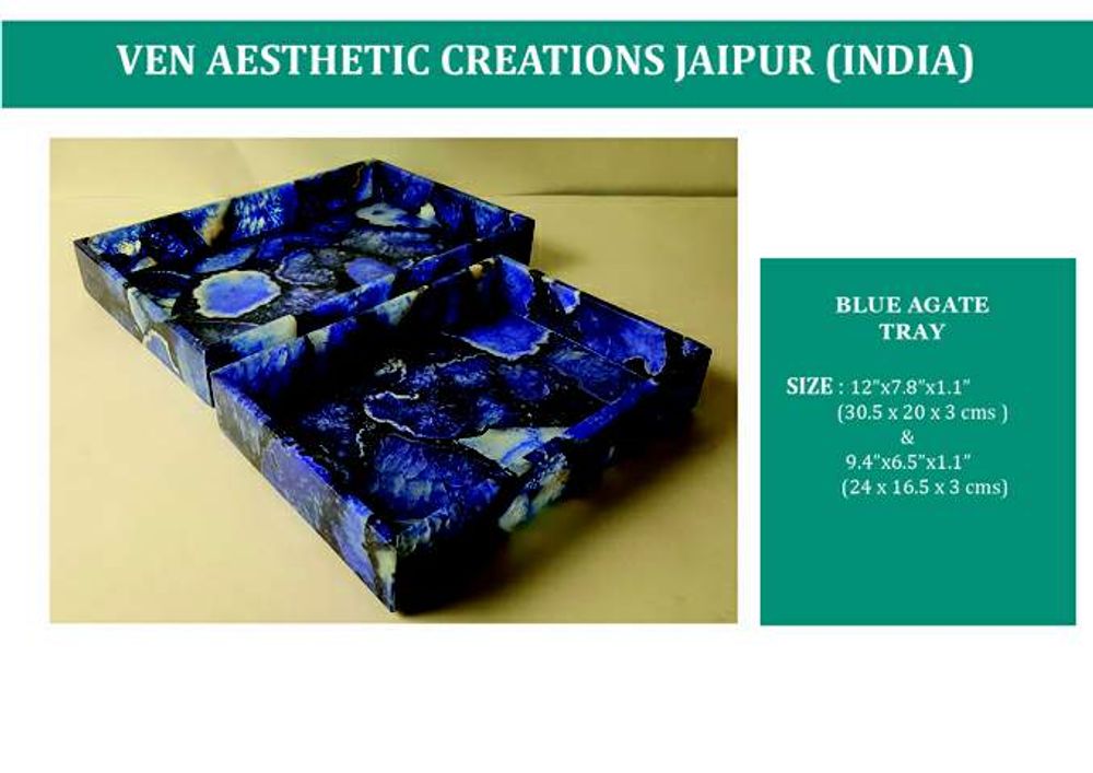 Plateaux - Blue Agate Stone Tray - VEN AESTHETIC CREATIONS