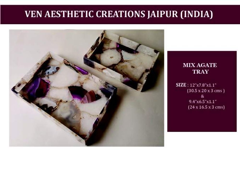 Plateaux - Mix Agate Stone Tray - VEN AESTHETIC CREATIONS