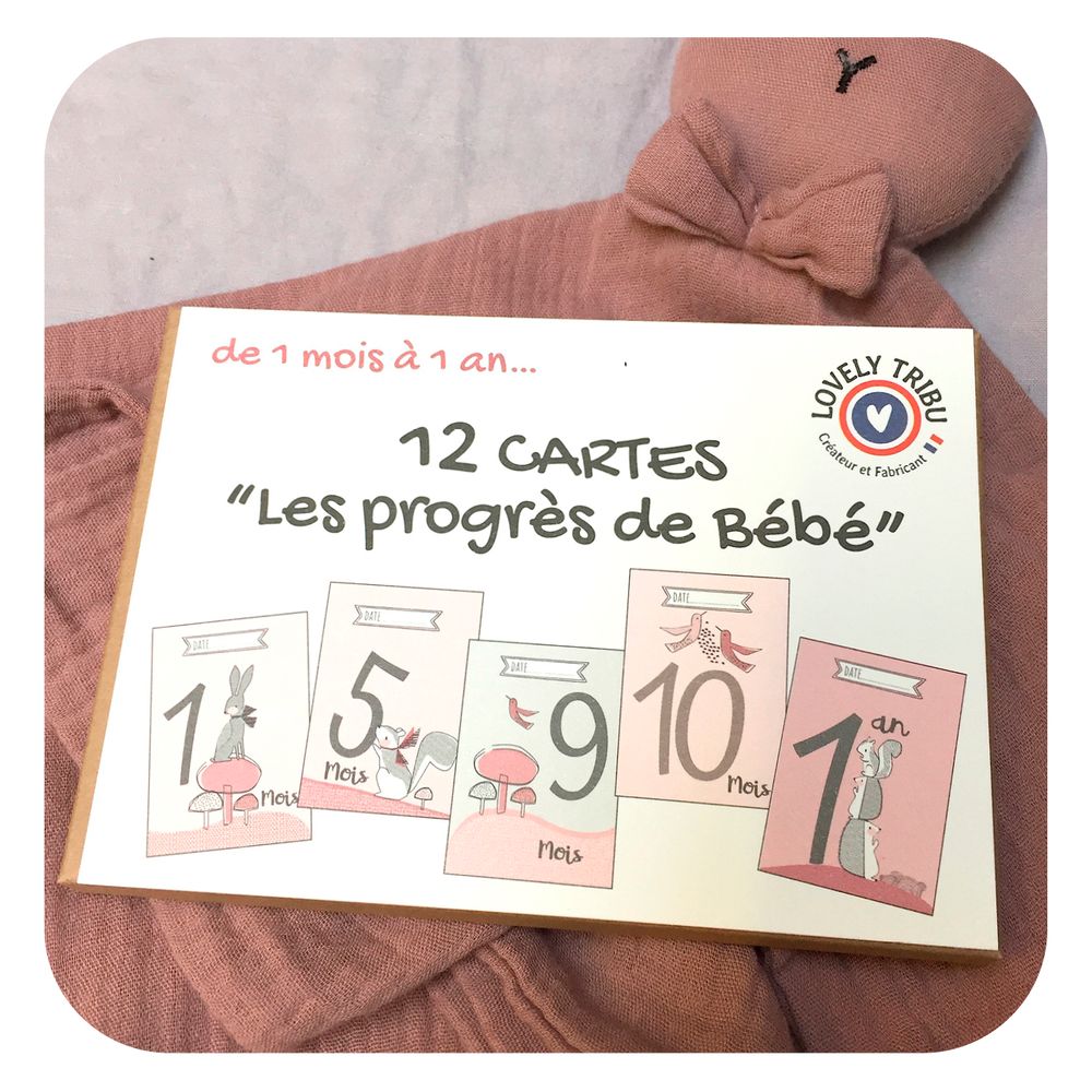 Papeterie - Décoration enfant - Cartes étapes mois après mois - LOVELY TRIBU DECORATION