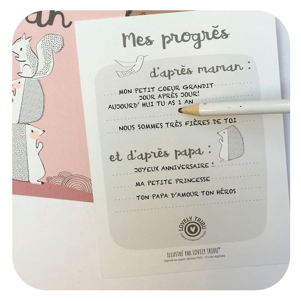 Papeterie - Décoration enfant - Cartes étapes mois après mois - LOVELY TRIBU DECORATION