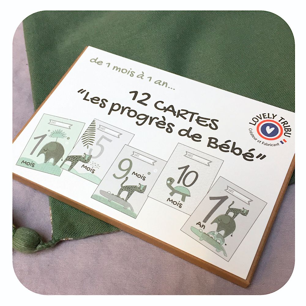 Papeterie - Décoration enfant - Cartes étapes mois après mois - LOVELY TRIBU DECORATION