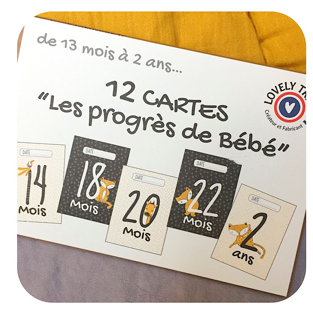 Papeterie - Décoration enfant - Cartes étapes mois après mois - LOVELY TRIBU DECORATION