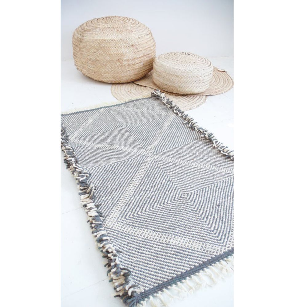 Autres tapis - Tapis Marocain Petit Kilim - Motif Diamant Flatweave #3 - TASHKA RUGS