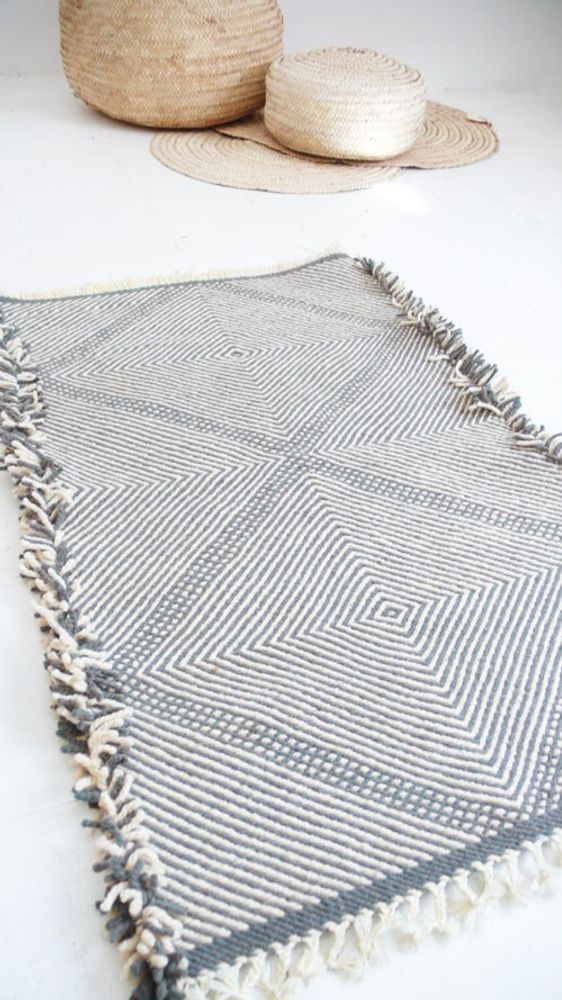 Autres tapis - Tapis Marocain Petit Kilim - Motif Diamant Flatweave #3 - TASHKA RUGS