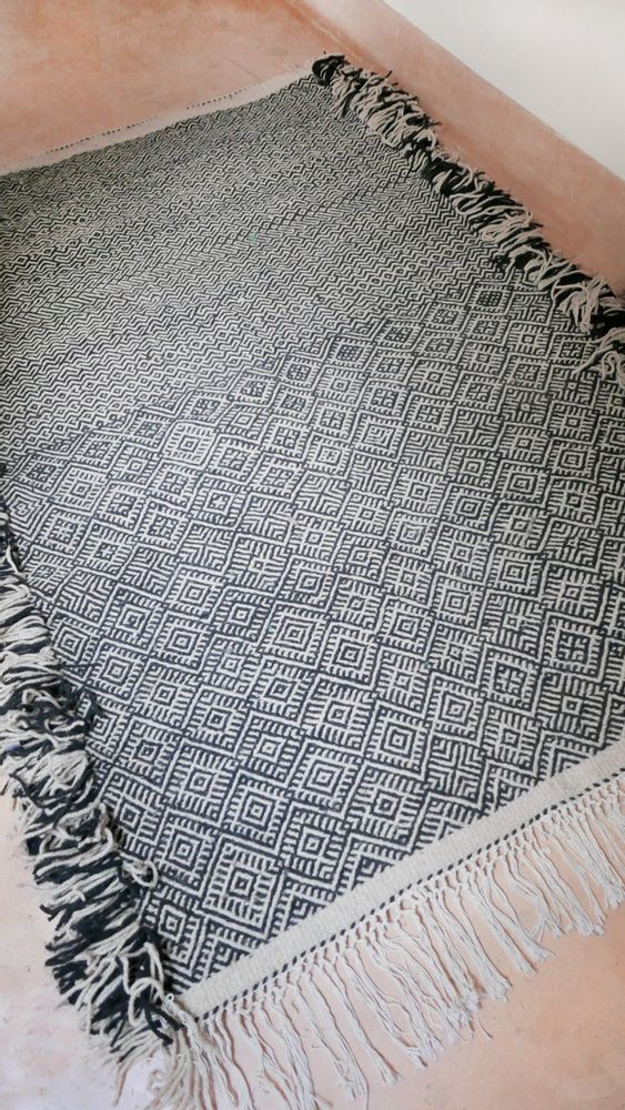 Other caperts - Moroccan Kilim Rug - Zanfi Pattern Flatweave - Black #1 - TASHKA RUGS