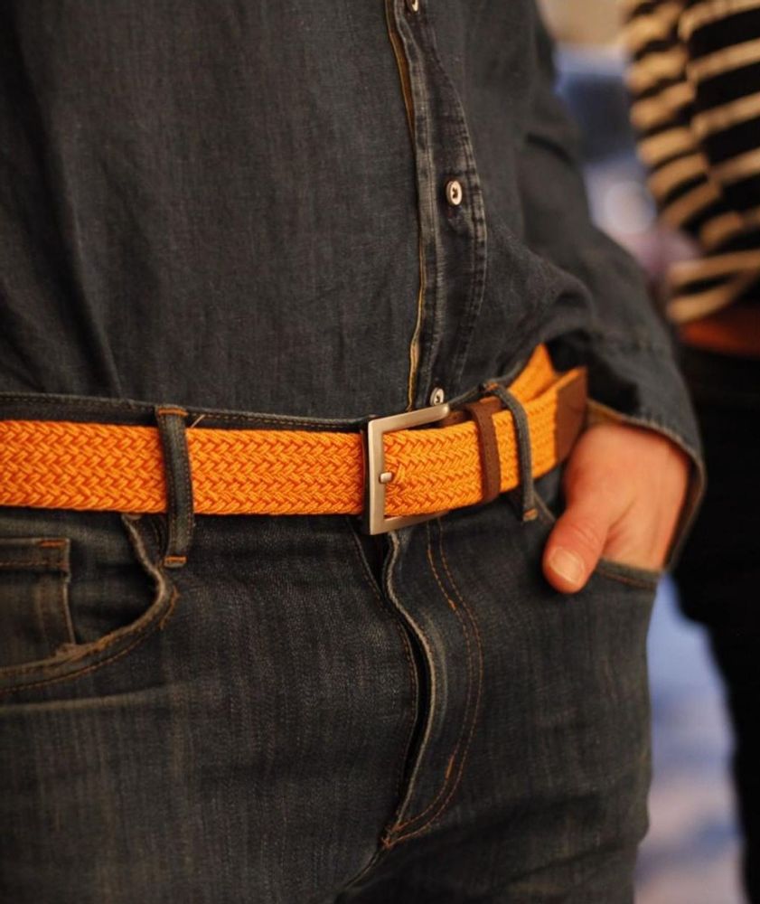 Petite maroquinerie - Ceinture tressée orange - VERTICAL L ACCESSOIRE