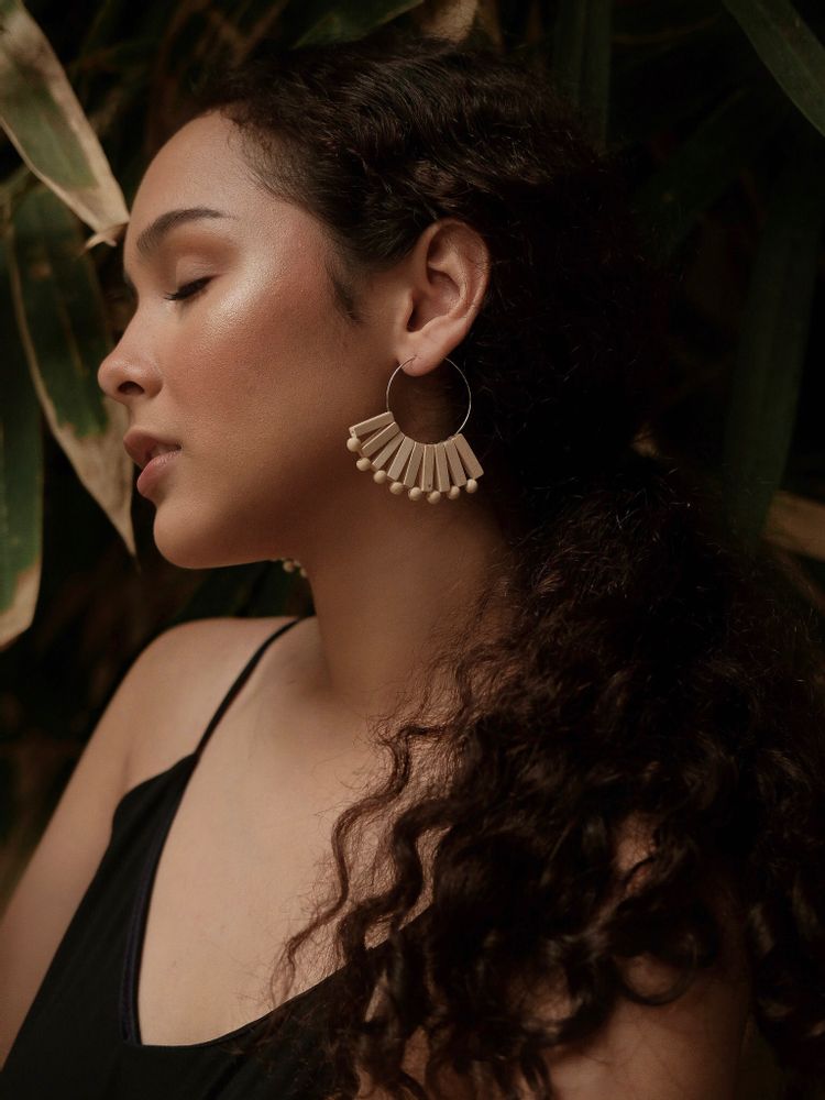Bijoux - Palmera - Boucles d'oreilles en bois fait main - MOY STUDIO
