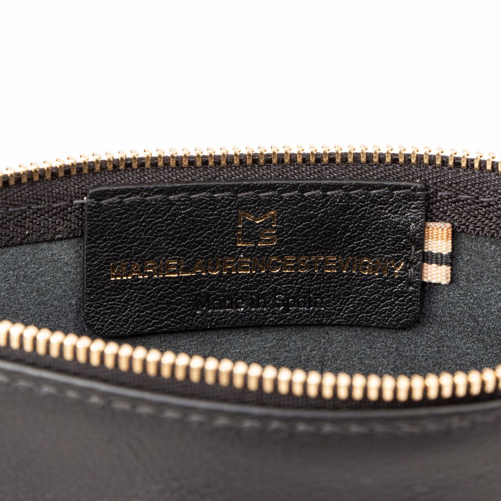 Sacs et cabas - Zip Maxi Black/Gold details - Sac en bandoulière zippée en cuir noir et détails or - MLS-MARIELAURENCESTEVIGNY