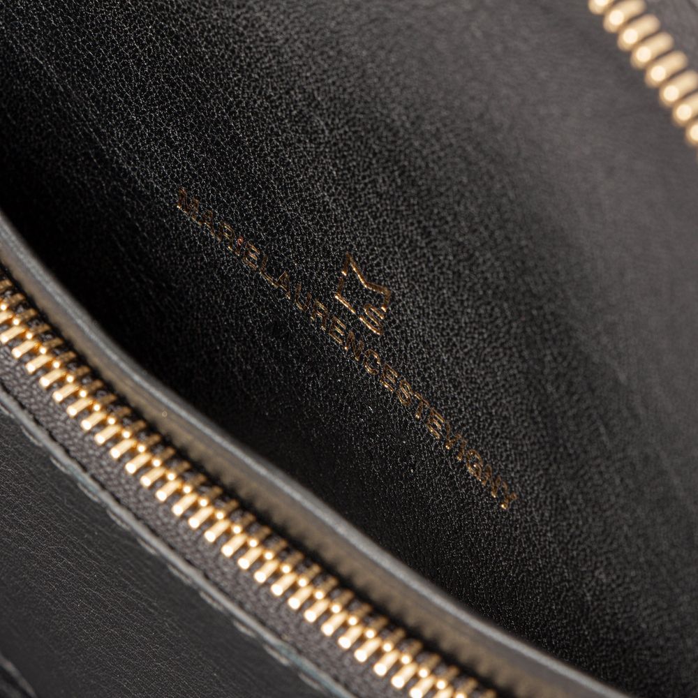 Sacs et cabas - Zip Maxi Black/Gold details - Sac en bandoulière zippée en cuir noir et détails or - MLS-MARIELAURENCESTEVIGNY