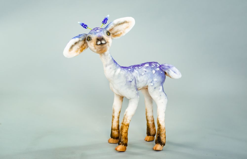 Christmas garlands and baubles - Fantastic Muscari fawn Easter Deer. window display - KATERINA MAKOGON