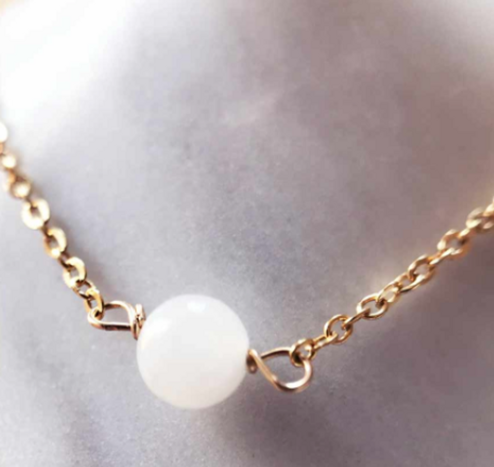 Bijoux - Collier 40/42 cm Agate Naturelle - GIVE ME HAPPINESS