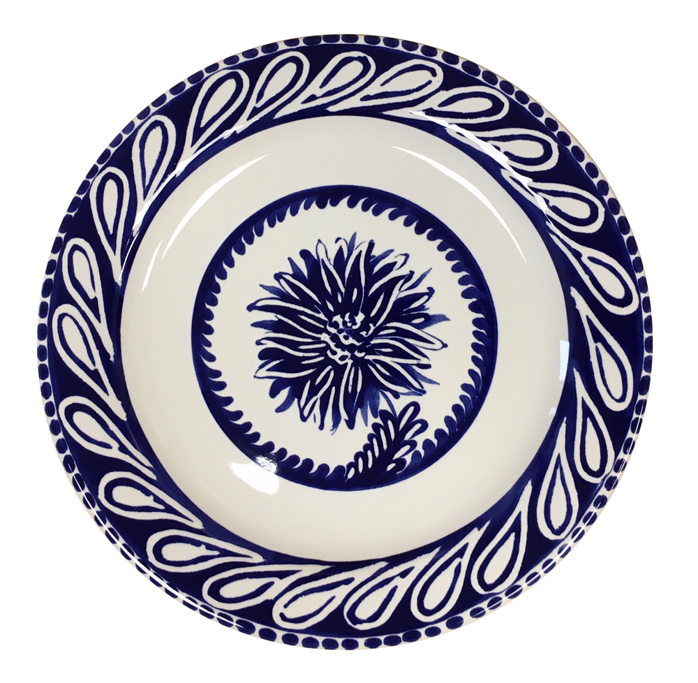 Céramique - Assiette Fleur Bleue - CERAMICHE NOI