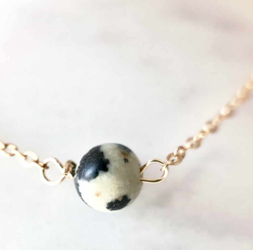 Bijoux - Bracelet fermoir Jaspe Dalmatien - GIVE ME HAPPINESS