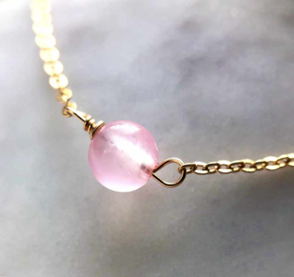 Jewelry - Necklace 40/42 cm Chalcedony Pink - GIVE ME HAPPINESS
