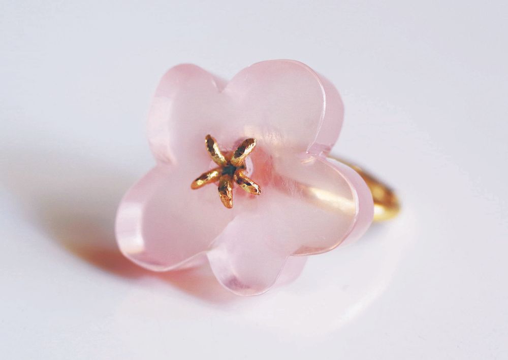 Bijoux - Bague Flower Ring / Rose Quartz - NAM