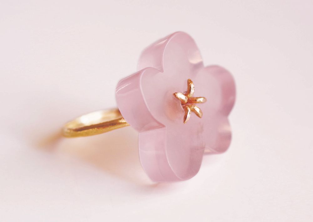 Bijoux - Bague Flower Ring / Rose Quartz - NAM