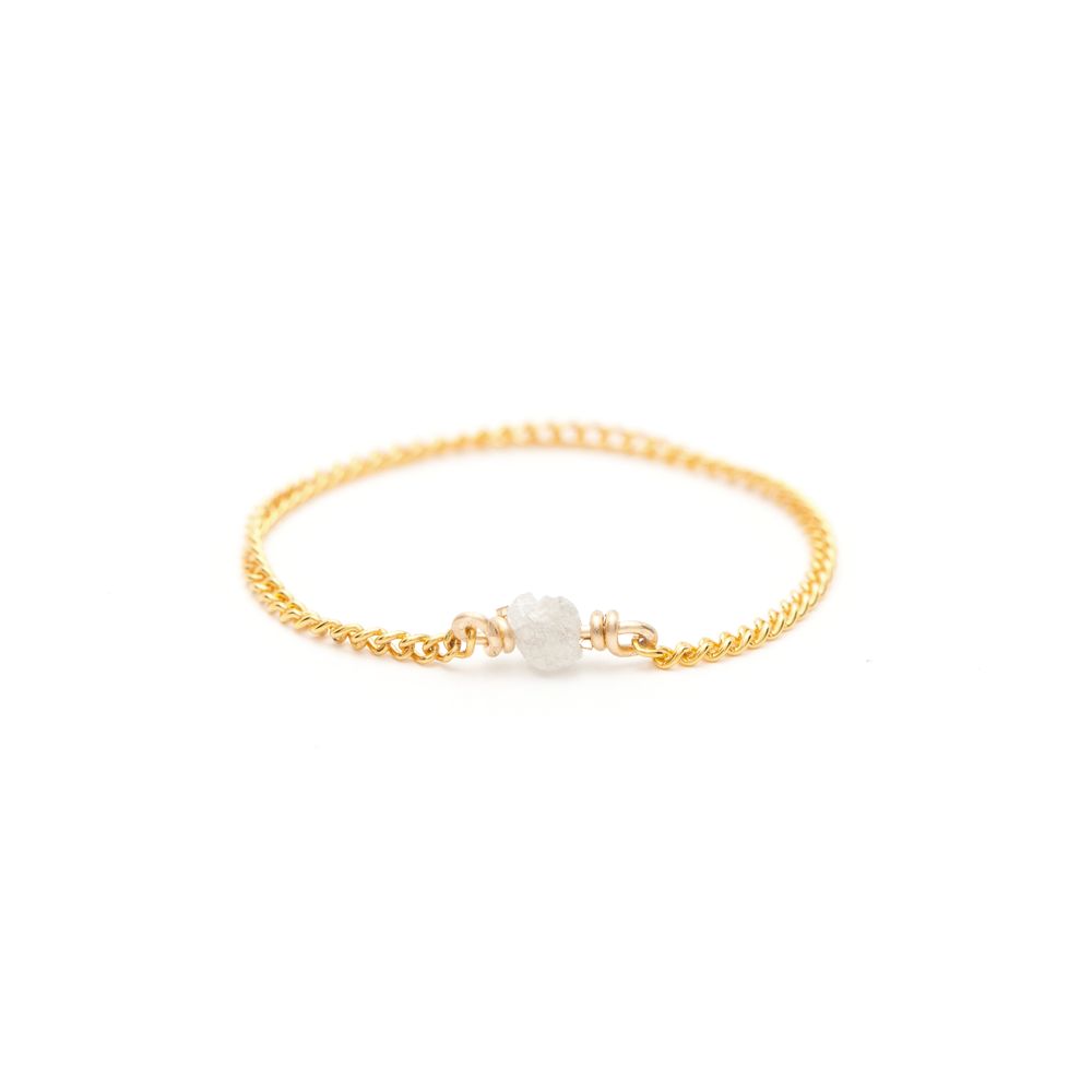 Jewelry - Small chain ring - raw diamond - YAY PARIS