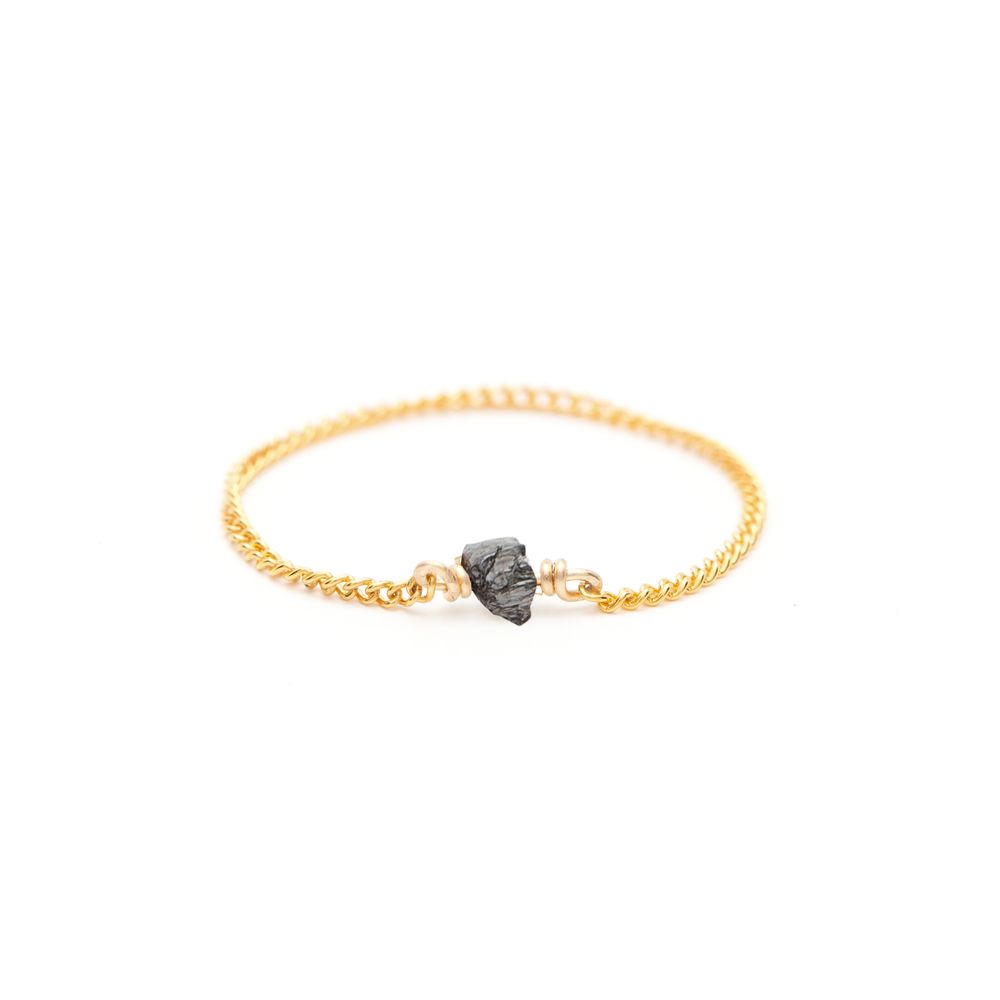 Jewelry - Small chain ring - raw diamond - YAY PARIS