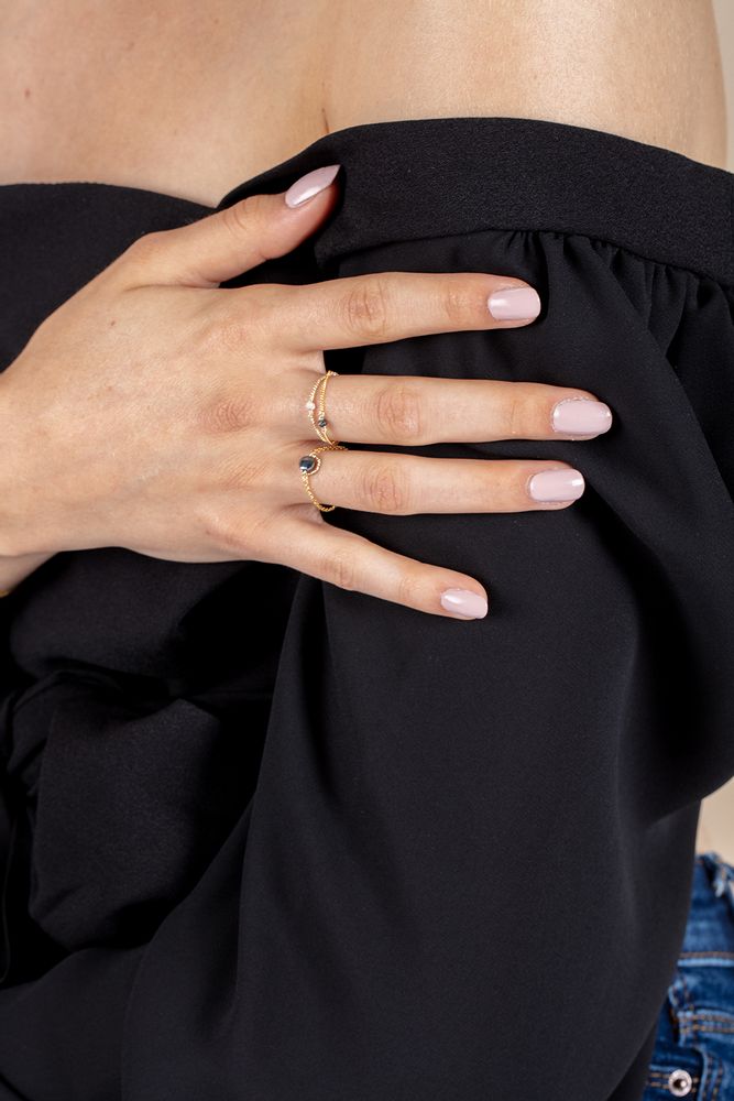 Jewelry - Small chain ring - raw diamond - YAY PARIS