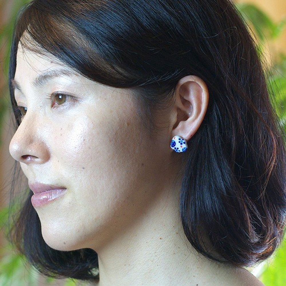 Cadeaux - WATAGUMO « HANABI »【Nuages du coton « Feu d'artifice »】Boucles d'oreilles (L) - NANAYOSHA 2020