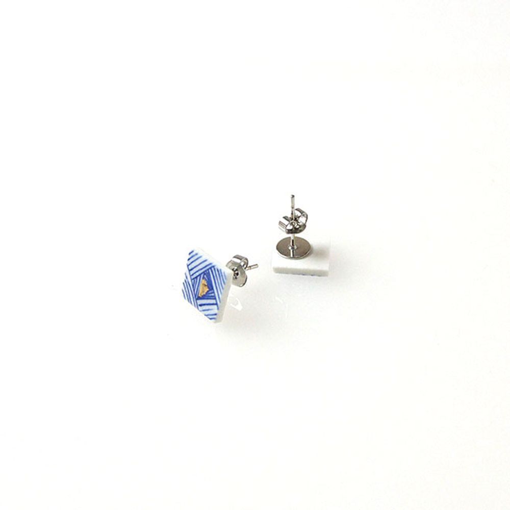 Cadeaux - Boucles d'oreilles TEGAKI « BARA »【« Rose » dessinées à la main】 - NANAYOSHA