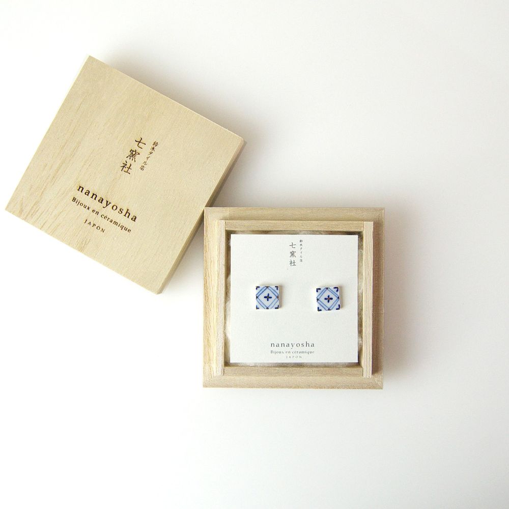 Gifts - TEGAKI "WARIBISHI"【Hand-drawn "Traditional Pattern"】Earrings - NANAYOSHA 2020