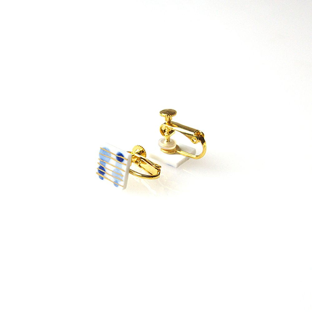 Cadeaux - TEGAKI « ONPU »【 Peint à la main « Notes de musique »】Boucles d'oreilles - NANAYOSHA 2020