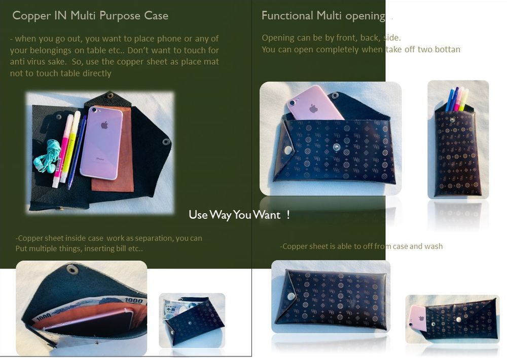 Leather goods -  KASANE Multi Case in Durable Origami Way Leather - WABI WORLD
