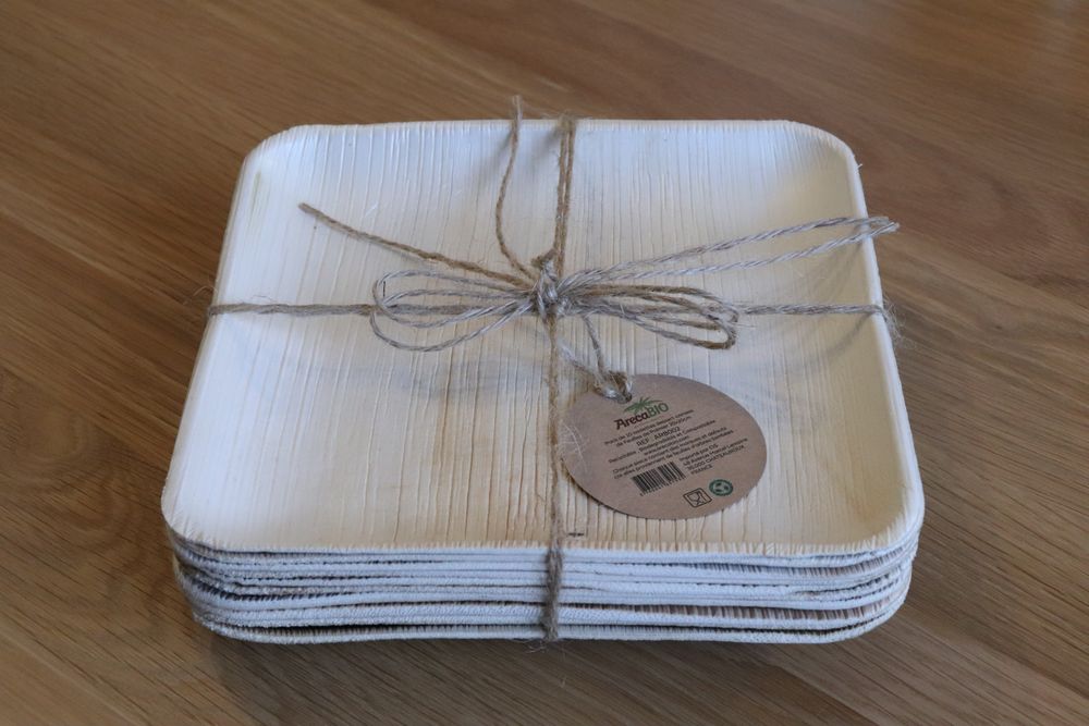 Everyday plates - Set of 10 square dessert plate (20x20cm) - ARECABIO