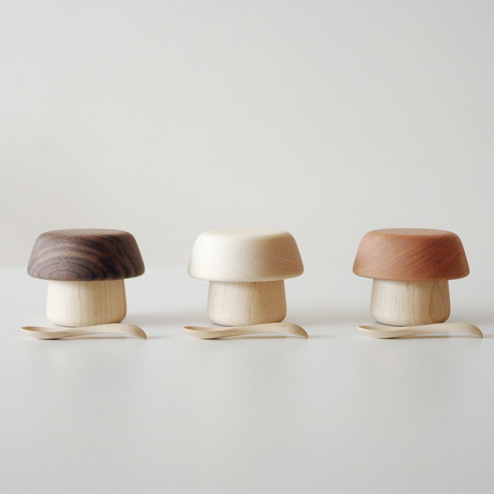 Childcare accessories - KINOKO - baby dishes set - wooden - bowl - cup - spoon - SUNAOLAB.