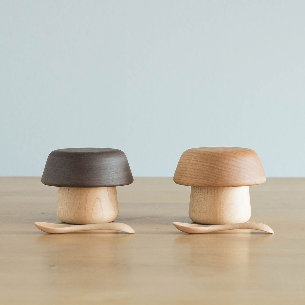 Childcare accessories - KINOKO - baby dishes set - wooden - bowl - cup - spoon - SUNAOLAB.