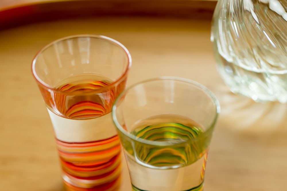 Art glass - Saiun sake glass L - HYAKUSHIKI