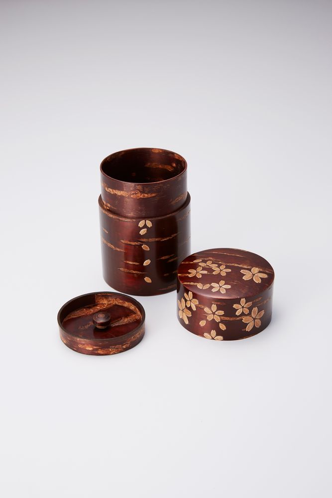 Tea and coffee accessories - Wooden Tea caddy "Sakura" - TOMIOKA