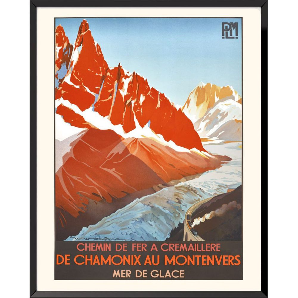 Affiches - AFFICHE DE CHAMONIX AU MONTENVERS MER DE GLACE ROGER SOUBIE EXISTE EN 2 FORMATS - BILLPOSTERS