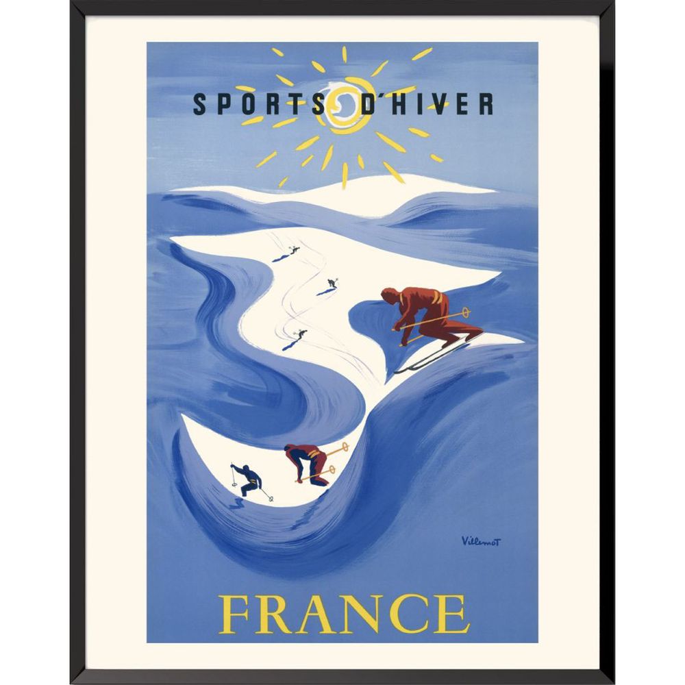Affiches - AFFICHE SPORTS D'HIVER FRANCE BERNARD VILLEMOT EXISTE EN 2 FORMATS - BILLPOSTERS