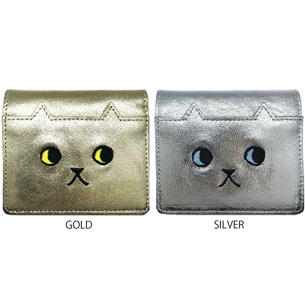 Leather goods - Leather Wallet Walking Cat Gold / Silver - KEORA KEORA TOKYO