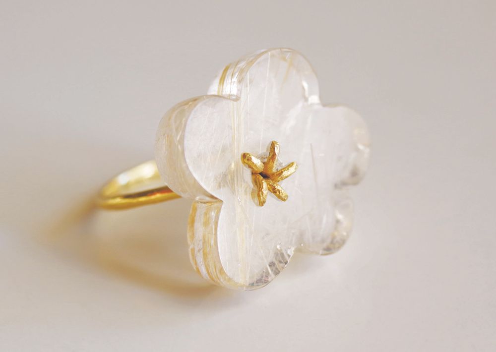 Bijoux - Bague Flower Ring / Rutile Quartz - NAM