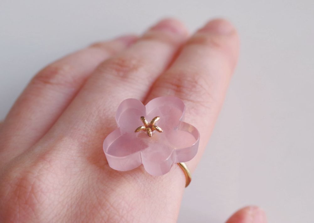 Bijoux - Bague Flower Ring / Rose Quartz - NAM