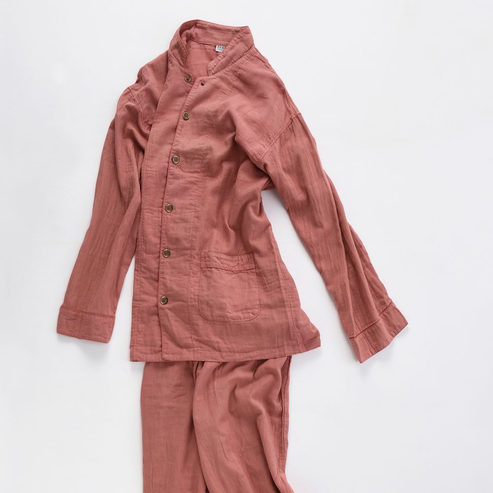 Homewear - Kyo Wazarashi Mensya Herbal-Dyed Gauze Pajamas - DAITOU SHINGU