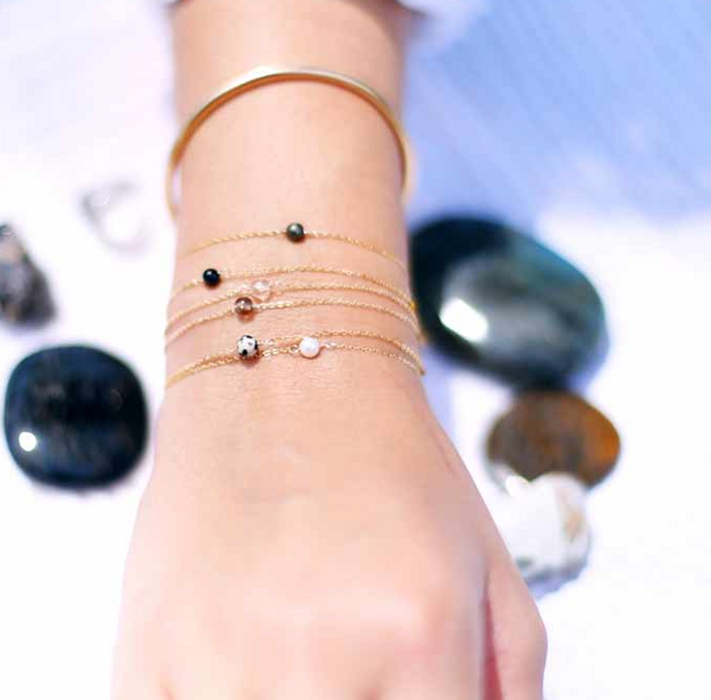 Jewelry - Rutile Quartz Link Bracelet Gold - GIVE ME HAPPINESS