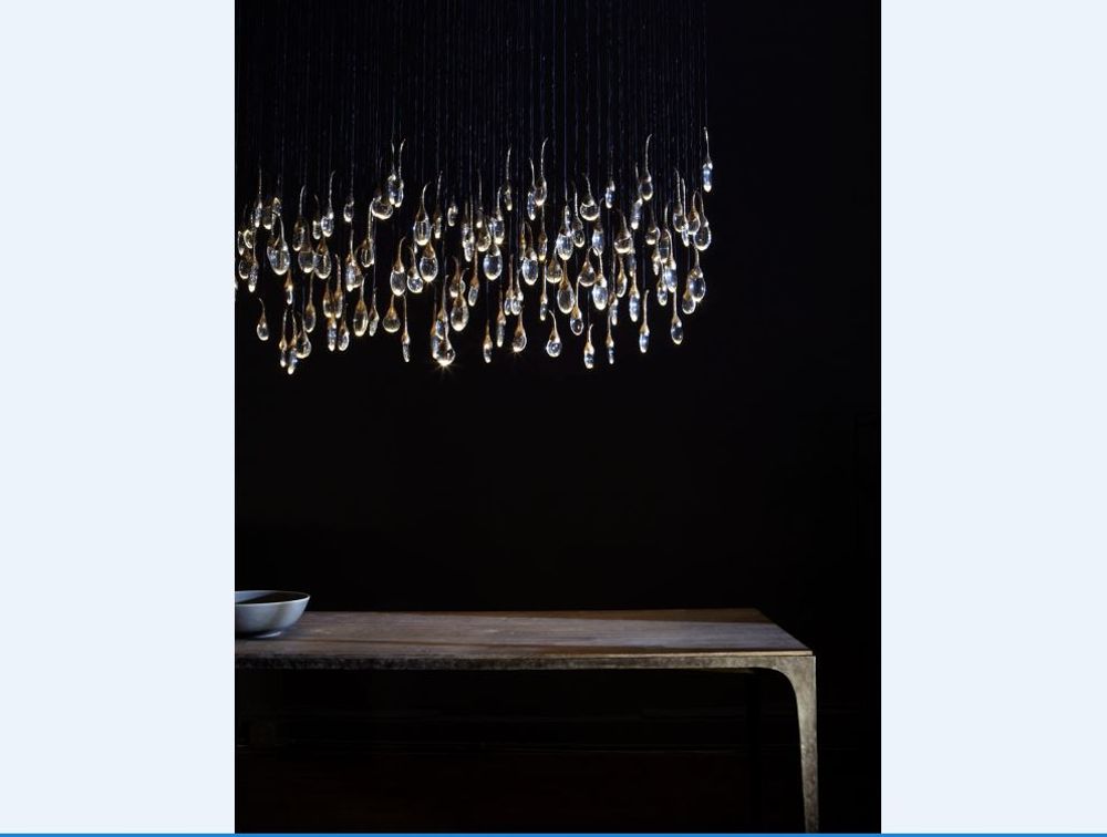 Objets design - Suspension seed cloud rectangular 112 buds - OCHRE