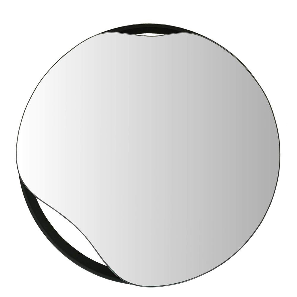 Mirrors - Mirror PUDDLE | oak wood, black or white, ∅ 70 cm - NAMUOS